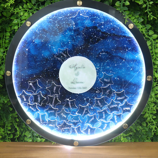 【ゲスト参加型ドロップ結婚証明書】スターマップ　思い出の夜空を再現します