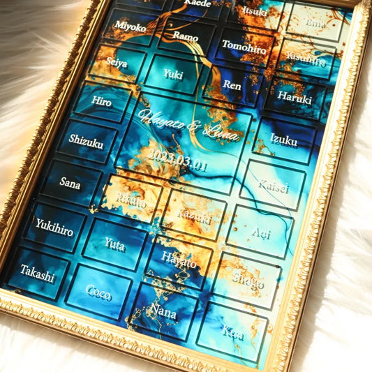 【席札にもなる 参加型結婚証明書】アルコールインクデザイン お好きな写真でも作成できます