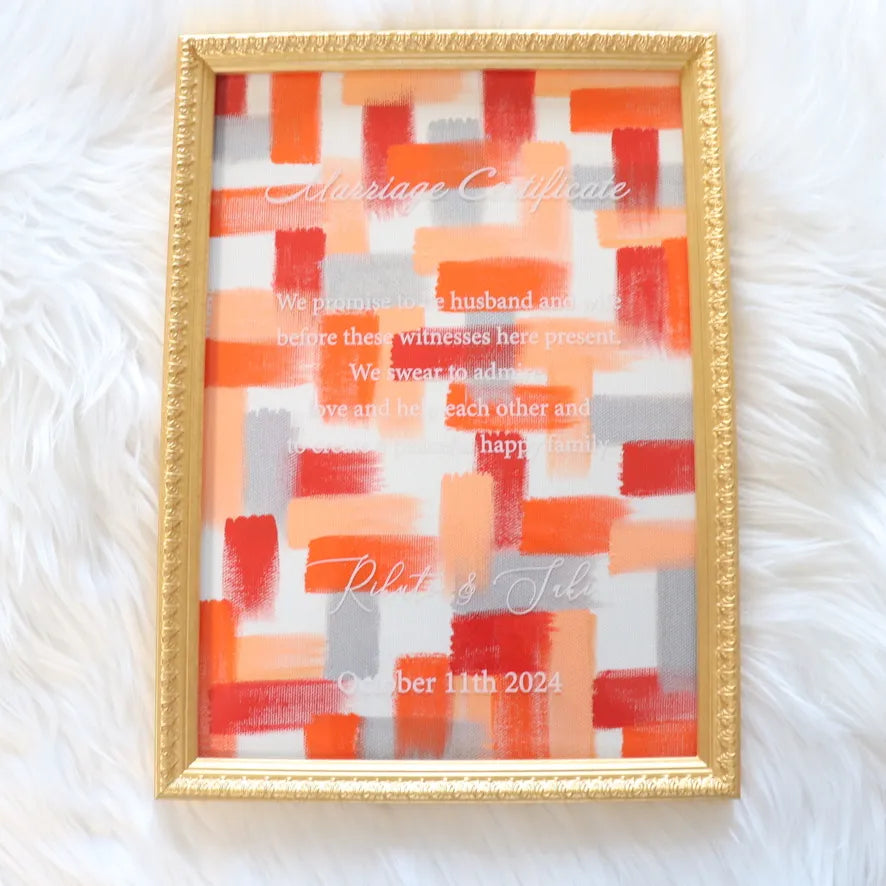 【参加型結婚証明書】キャンバス結婚証明書 絵の具&ブラシ付き