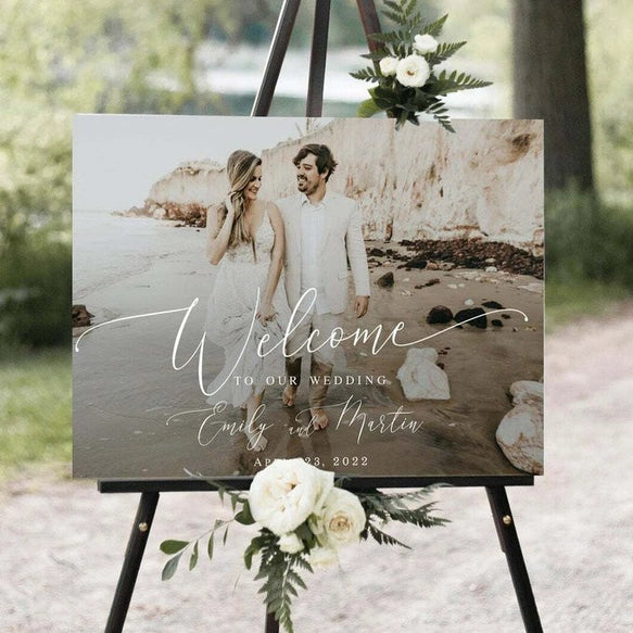 【購入前にデザインお見せします】フォトウェルカムボード