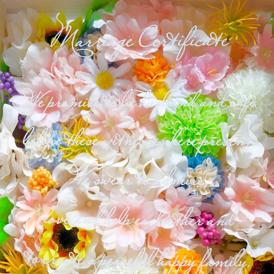 【ゲスト参加型 フラワー結婚証明書】