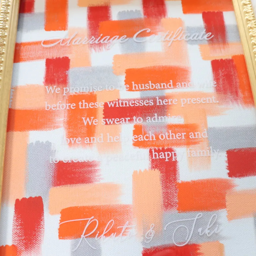 【参加型結婚証明書】キャンバス結婚証明書 絵の具&ブラシ付き