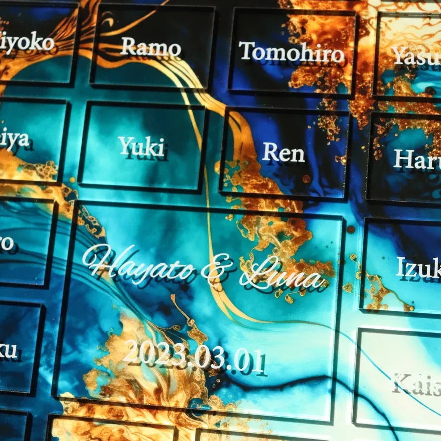 【席札にもなる 参加型結婚証明書】アルコールインクデザイン お好きな写真でも作成できます