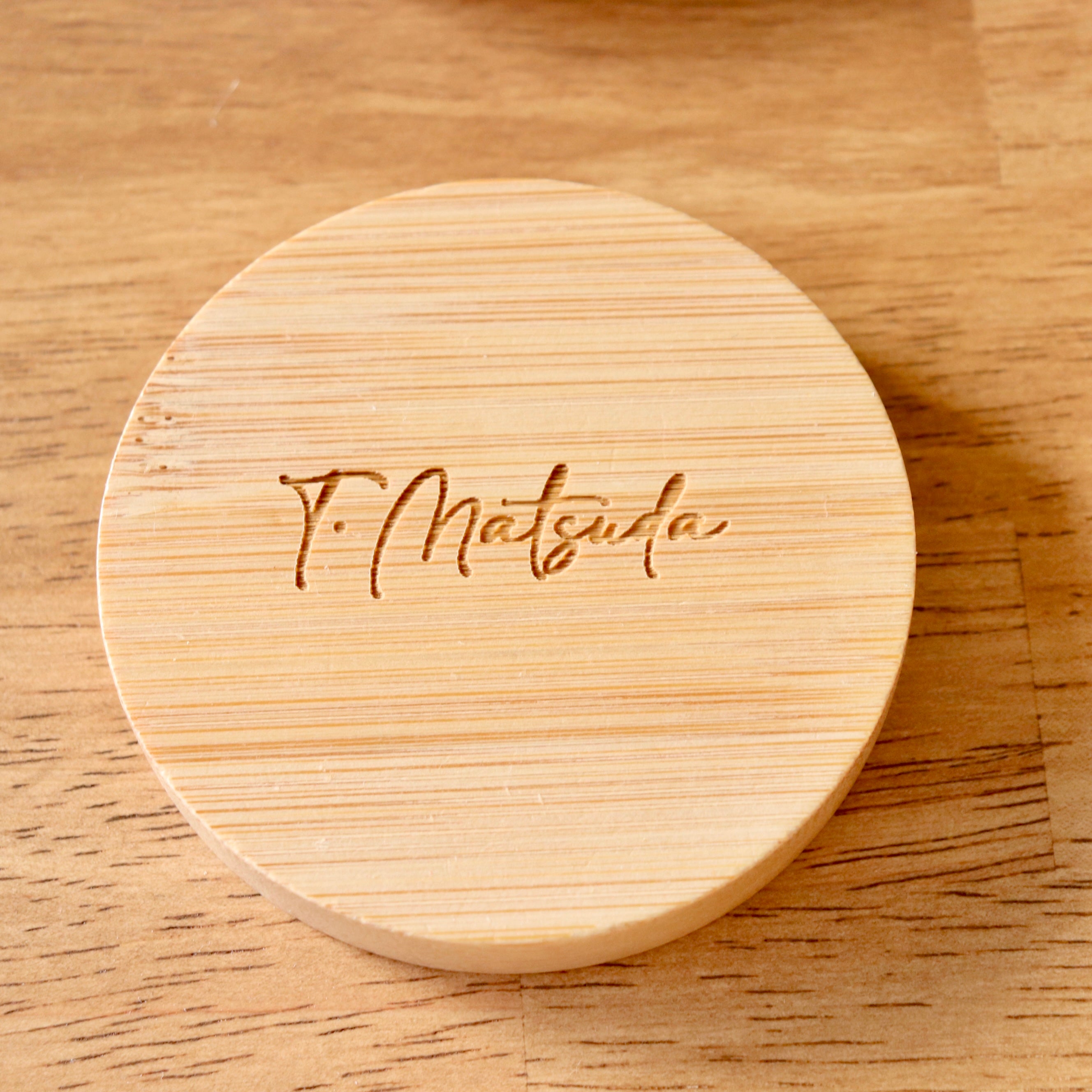 【竹製コンパクトミラー】席札、プレゼント