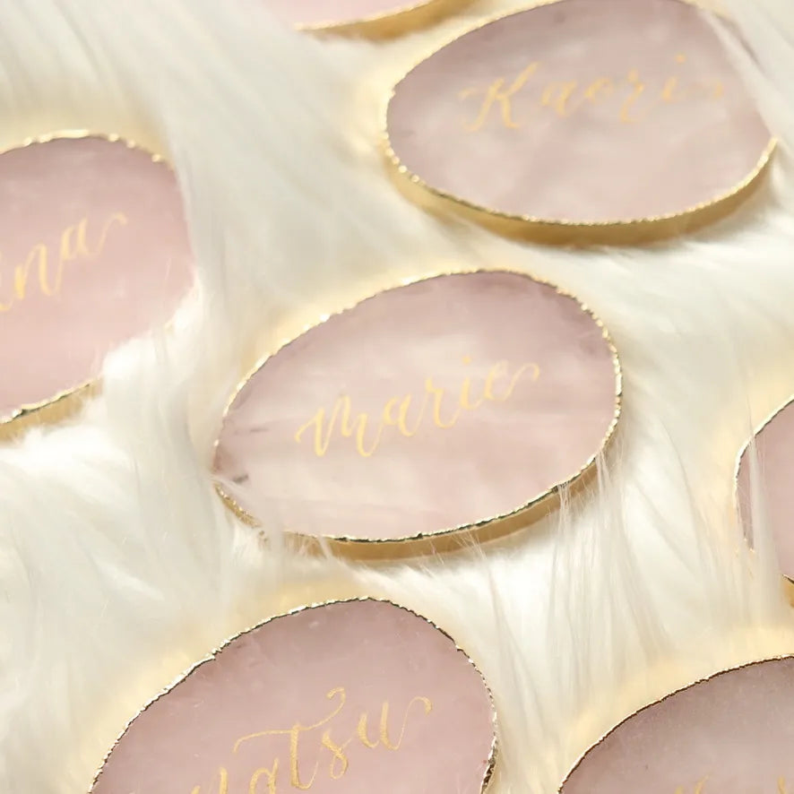 【期間限定価格】ローズクォーツ　席札　ウェディング　プレゼント