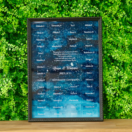 【席札にもなる 参加型結婚証明書】スターマップ　思い出の夜空を再現します