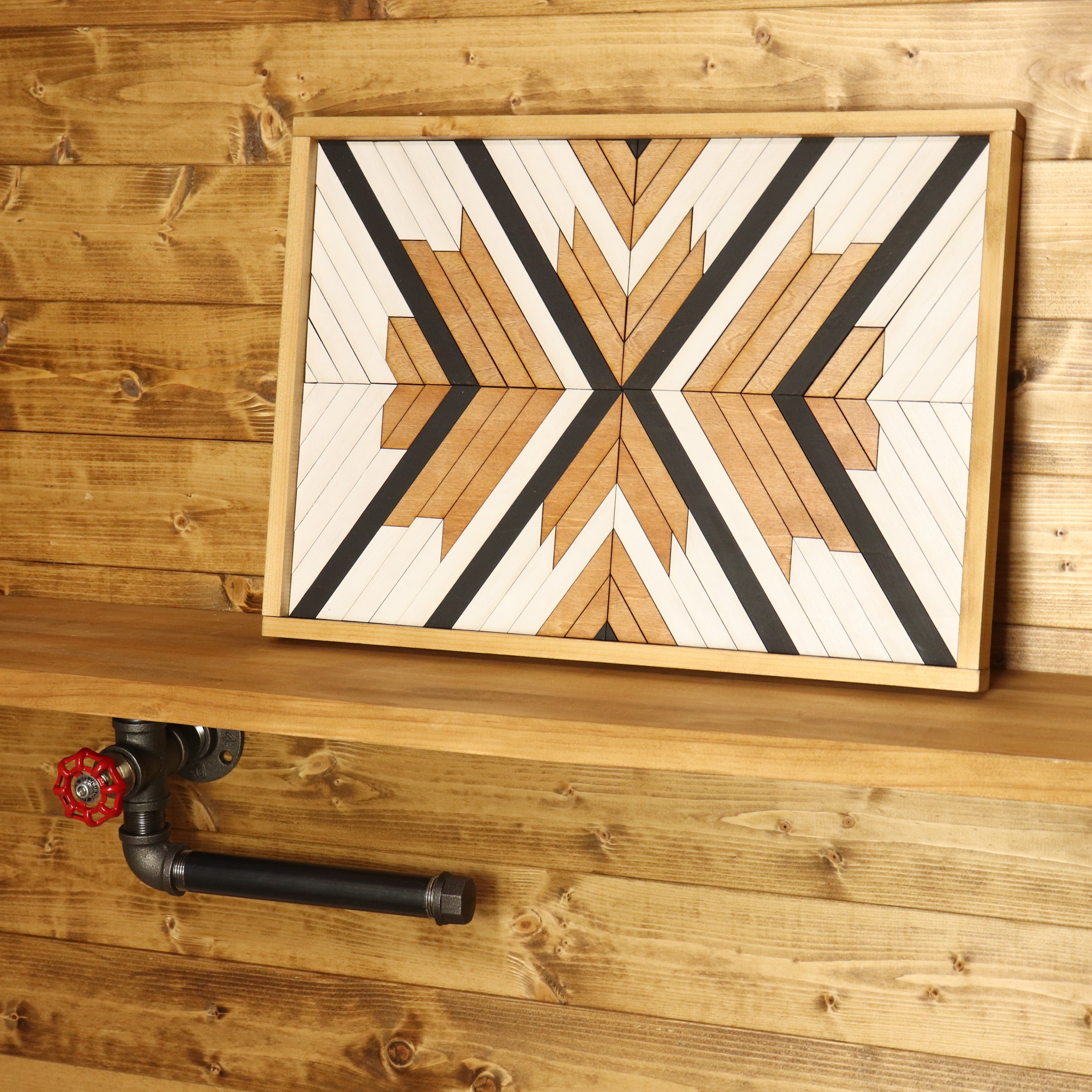 ジオメトリック　ウッドウォールアート