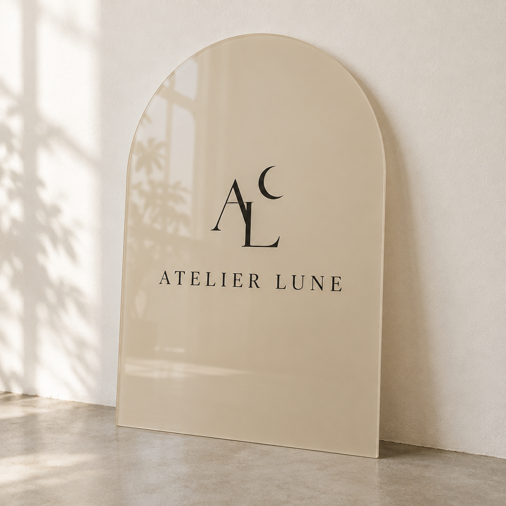 アクリル店舗ロゴボード アーチ