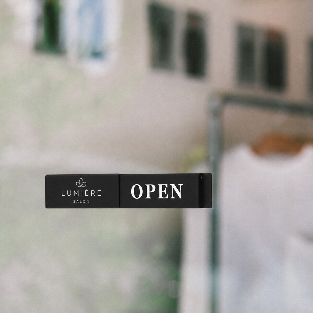 ブラックカラーのOPEN CLOSED店舗サイン